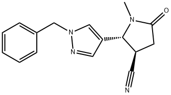 2-(1-Benzyl-1H-pyrazol-4-yl)-1-methyl-5-oxopyrrolidine-3-carbonitrile, trans