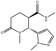 3-Piperidinecarboxamide, N,1-dimethyl-2-(1-methyl-1H-pyrazol-5-yl)-6-oxo-, (2R,3R)-