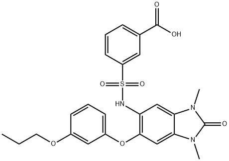 3-(N-(1,3-二甲基-2-氧代-6-(3-丙氧基苯氧基)-2,3-二氢-1H-苯并[D]咪唑-5-基)氨磺酰基)苯甲酸
