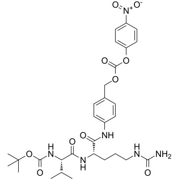 t-Butyloxycarbonyl-valyl-citrullyl-(4-aminobenzyl)-(4-nitrophenyl)carbonate