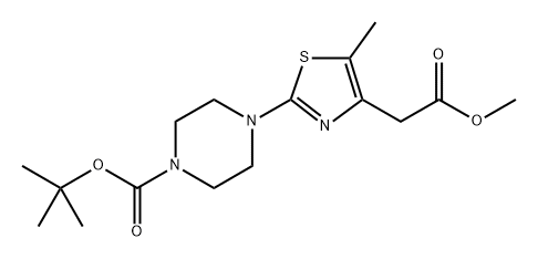 4-[4-(2-甲氧基-2-氧乙基)-5-甲基-2-噻唑基]-,1,1-二甲基-1-哌嗪羧酸乙酯