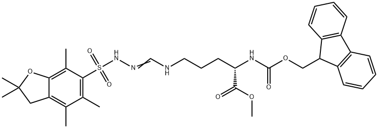 L-Ornithine, N5-[[[(2,3-dihydro-2,2,4,5,7-pentamethyl-6-benzofuranyl)sulfonyl]amino]iminomethyl]-N2-[(9H-fluoren-9-ylmethoxy)carbonyl]-, methyl ester