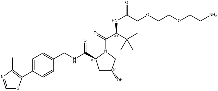 (2S,4R)-1-[(2S)-2-[[2-[2-(2-aminoethoxy)ethoxy]acetyl]amino]-3,3-dimethylbutanoyl]-4-hydroxy-N-[[4-(4-methyl-1,3-thiazol-5-yl)phenyl]methyl]pyrrolidine-2-carboxamide