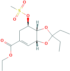 (3aR,7R,7aR)-2,2-Diethyl-3a,6,7,7a-tetrahydro-7-[(methylsulfonyl)oxy]-1,3-benzodioxole-5-carboxylic