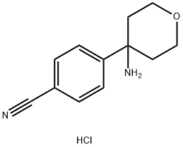 Benzonitrile, 4-(4-aminotetrahydro-2H-pyran-4-yl)-, hydrochloride (1:1)