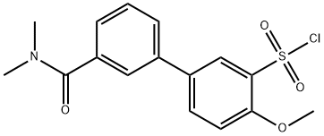 3'-(dimethylcarbamoyl)-4-methoxy-[1,1'-biphenyl]-3-sulfonyl chloride