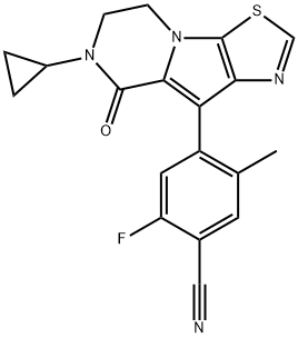 4-(7-cyclopropyl-8-oxo-5,6,7,8-tetrahydrothiazolo[4',5':4,5]pyrrolo[1,2-a]pyrazin-9-yl)-2-fluoro-5-methylbenzonitrile