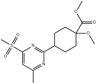 methyl 1-methoxy-4-(4-methyl-6-(methylsulfonyl)pyrimidin-2-yl)cyclohexane-1-carboxylate