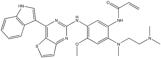 N-[2-[2-(dimethylamino)ethyl(methyl)amino]-5-[[4-(1H-indol-3-yl)thieno[3,2-d]pyrimidin-2-yl]amino]-4-methoxyphenyl]prop-2-enamide