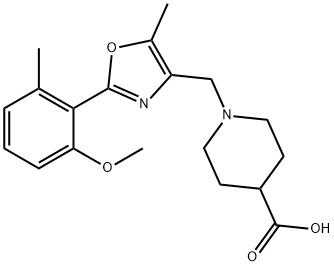 1-((2-(2-methoxy-6-methylphenyl)-5-methyloxazol-4-yl)methyl)piperidine-4-carboxylic acid