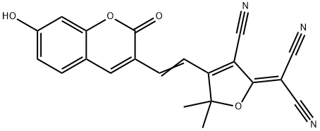 (E)-2-(3-Cyano-4-(2-(7-hydroxy-2-oxo-2H-chromen-3-yl)vinyl)-5,5-dimethylfuran-2(5H)-ylidene)malononitrile