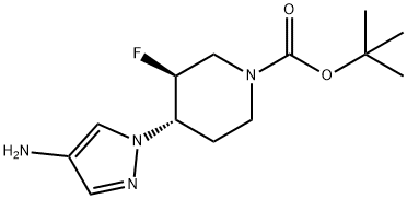 rac-tert-butyl (3R,4R)-4-(4-amino-1H-pyrazol-1-yl)-3-fluoropiperidine-1-carboxylate, trans