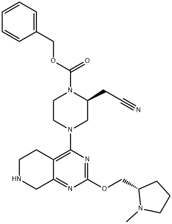 benzyl (S)-2-(cyanomethyl)-4-(2-(((S)-1-methylpyrrolidin-2-yl)methoxy)-5,6,7,8-tetrahydropyrido[3,4-d]pyrimidin-4-yl)piperazine-1-carboxylate