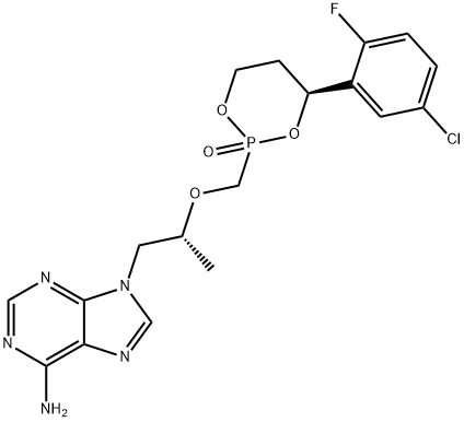 (4S)-2-((((R)-1-(6-amino-9H-purin-9-yl)propan-2-yl)oxy)methyl)-4-(5-chloro-2-fluorophenyl)-1,3,2-dioxaphosphinane 2-oxide
