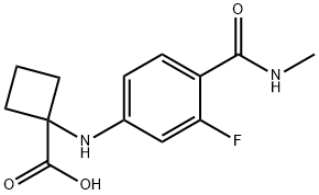 Cyclobutanecarboxylic acid, 1-[[3-fluoro-4-[(methylamino)carbonyl]phenyl]amino]-