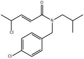 (2E)-4-chloro-N-[(4-chlorophenyl)methyl]-N-(2-methylpropyl)pent-2-enamide