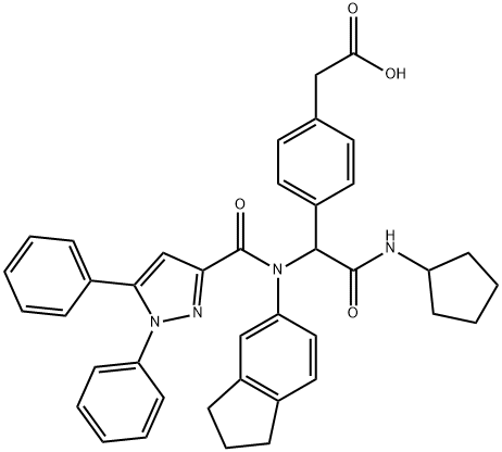 Benzeneacetic acid, 4-[2-(cyclopentylamino)-1-[(2,3-dihydro-1H-inden-5-yl)[(1,5-diphenyl-1H-pyrazol-3-yl)carbonyl]amino]-2-oxoethyl]-