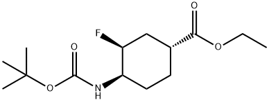 Cyclohexanecarboxylic acid, 4-[[(1,1-dimethylethoxy)carbonyl]amino]-3-fluoro-, ethyl ester, (1R,3S,4R)-