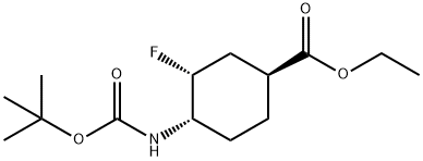 Cyclohexanecarboxylic acid, 4-[[(1,1-dimethylethoxy)carbonyl]amino]-3-fluoro-, ethyl ester, (1S,3R,4S)-