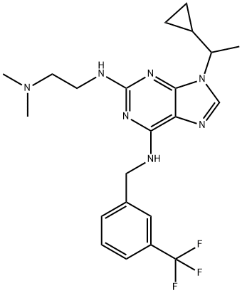 9-(1-Cyclopropylethyl)-N2-(2-(dimethylamino)ethyl)-N6-(3-(trifluoromethyl)benzyl)-9H-purine-2,6-diamine