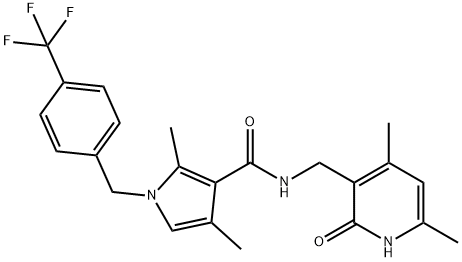 1H-Pyrrole-3-carboxamide, N-[(1,2-dihydro-4,6-dimethyl-2-oxo-3-pyridinyl)methyl]-2,4-dimethyl-1-[[4-(trifluoromethyl)phenyl]methyl]-