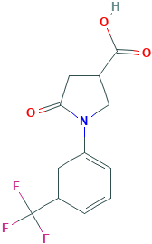 4-Carboxy-2-oxo-1-[3-(trifluoromethyl)phenyl]pyrrolidine, 3-(4-Carboxy-2-oxopyrrolidin-1-yl)benzotrifluoride