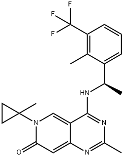 Pyrido[4,3-d]pyrimidin-7(6H)-one, 2-methyl-6-(1-methylcyclopropyl)-4-[[(1R)-1-[2-methyl-3-(trifluoromethyl)phenyl]ethyl]amino]-