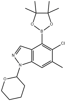 5-chloro-6-methyl-1-(tetrahydro-2H-pyran-2-yl)-4-(4,4,5,5-tetramethyl-1,3,2-dioxaborolan-2-yl)-1H-indazole