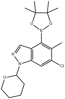 6-Chloro-5-methyl-1-(oxan-2-yl)-4-(4,4,5,5-tetramethyl-1,3,2-dioxaborolan-2-yl)indazole