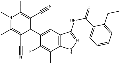 Benzamide, N-[5-(3,5-dicyano-1,4-dihydro-1,2,6-trimethyl-4-pyridinyl)-6-fluoro-7-methyl-1H-indazol-3-yl]-2-ethyl-