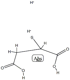 dihydrogen [mercaptosuccinato(3-)]aurate(2-)