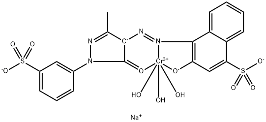 monosodium triaqua[[hydrogen -3-hydroxy-4-[[5-hydroxy-3-methyl-1-(m-sulphophenyl)pyrazol-4-yl]azo]naphthalene-1-sulphonato](3-)]chromium