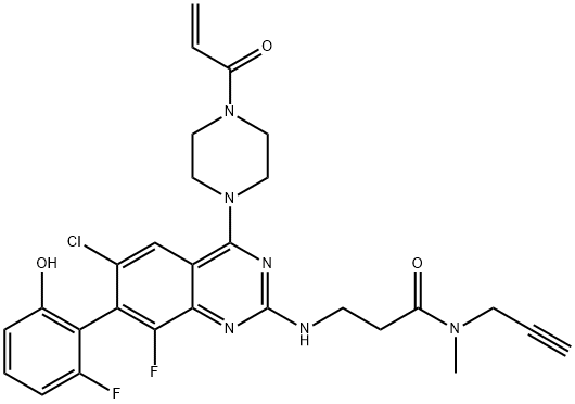 3-((4-(4-Acryloylpiperazin-1-yl)-6-chloro-8-fluoro-7-(2-fluoro-6-hydroxyphenyl)quinazolin-2-yl)amino)-N-methyl-N-(prop-2-yn-1-yl)propanamide