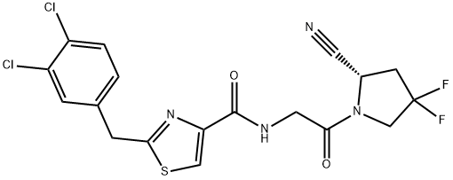 4-Thiazolecarboxamide, N-[2-[(2S)-2-cyano-4,4-difluoro-1-pyrrolidinyl]-2-oxoethyl]-2-[(3,4-dichlorophenyl)methyl]-