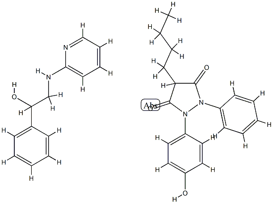 4-butyl-1-(4-hydroxyphenyl)-2-phenylpyrazolidine-3,5-dione, compound with alpha-[(2-pyridylamino)methyl]benzenemethanol (1:1)