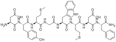 H-ASP-TYR-MET-GLY-TRP-MET-ASP-PHE-NH2