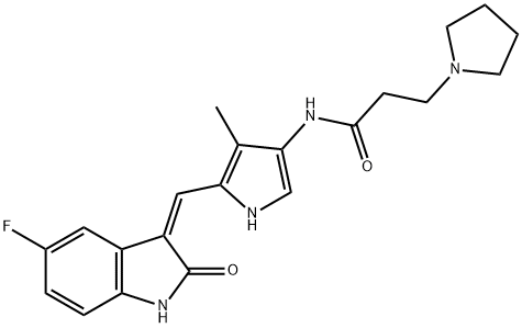 (Z)-N-(5-((5-fluoro-2-oxoindolin-3-ylidene)methyl)-4-methyl-1H-pyrrol-3-yl)-3-(pyrrolidin-1-yl)propanamide