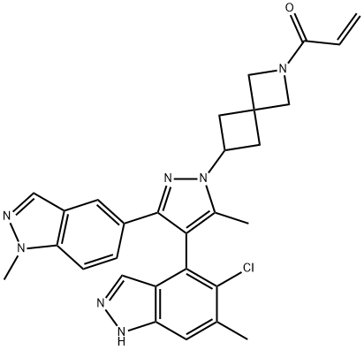 2-Propen-1-one, 1-[6-[4-(5-chloro-6-methyl-1H-indazol-4-yl)-5-methyl-3-(1-methyl-1H-indazol-5-yl)-1H-pyrazol-1-yl]-2-azaspiro[3.3]hept-2-yl]-