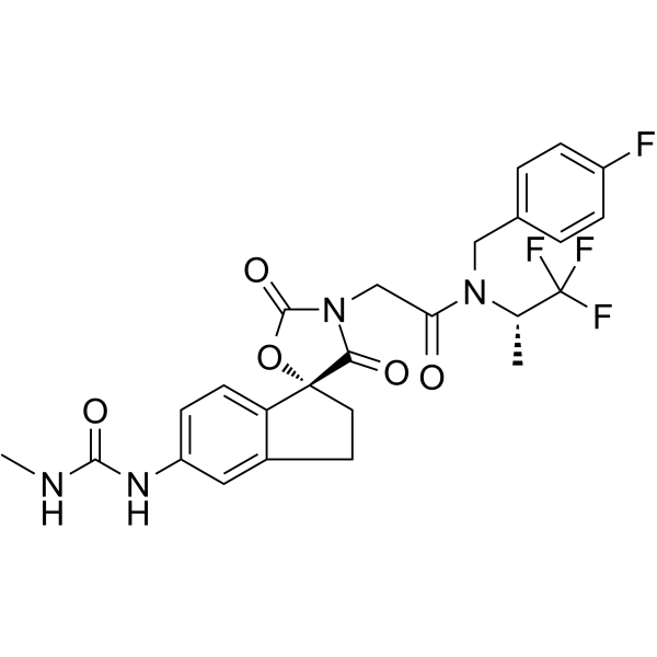 N-(4-氟苄基)-2-((R)-5-(3-甲基脲基)-2',4'-二氧代-2,3-二氢螺[茚-1,5'-恶唑烷]-3'-基)-N-((S)-1,1,1-三氟丙-2-基)乙酰胺