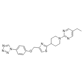 5-Ethyl-2-[4-[4-[[[4-(1H-tetrazol-1-yl)phenyl]oxy]methyl]thiazol-2-yl]piperidin-1-yl]pyrimidine                                       MBX-2982