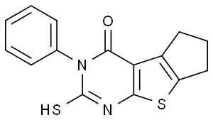 3-Phenyl-2-Sulfanyl-3,5,6,7-Tetrahydro-4H-Cyclopenta[4,5]Thieno[2,3-d]Pyrimidin-4-One