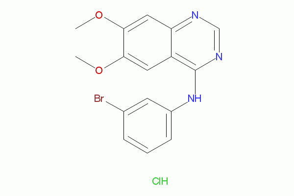 6,7-Dimethoxy-4-[N-(3-bromophenyl)amino]quinazoline hydrochloride                                        PD153035