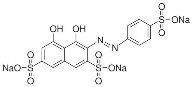 5-hydroxy-4-oxo-3-[(4-sulfonatophenyl)hydrazono]-3,4-dihydronaphthalene-2,7-disulfonate