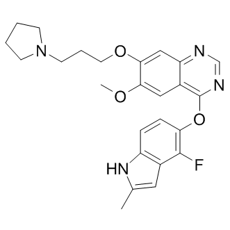 4-[(4-fluoro-2-methyl-1H-indol-5-yl)oxy]-6-methoxy-7-(3-pyrrolidin-1-ylpropoxy)quinazoline