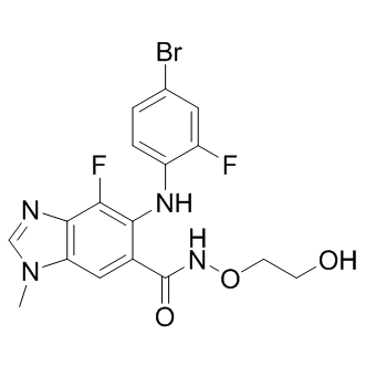 5-[(4-Bromo-2-fluorophenyl)amino]-4-fluoro-N-(2-hydroxyethoxy)-1-methyl-1H-benzimidazole-6-carboxamide