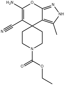 Spiro[piperidine-4,4'(2'H)-pyrano[2,3-c]pyrazole]-1-carboxylic acid, 6'-amino-5'-cyano-3'-methyl-, ethyl ester