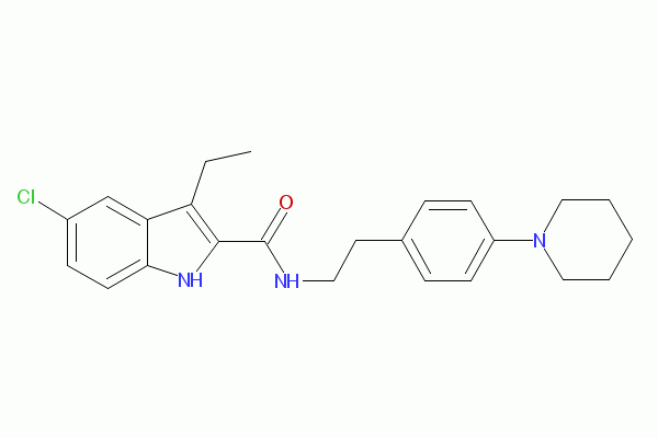 5-氯-3-乙基-N-[2-[4-(1-哌啶基)苯基]乙基-1H-吲哚-2-甲酰胺