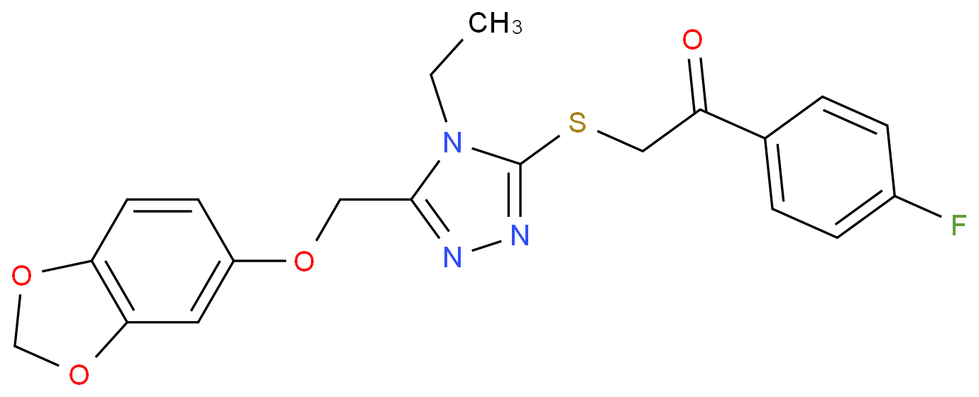 Ethanone, 2-[[5-[(1,3-benzodioxol-5-yloxy)methyl]-4-ethyl-4H-1,2,4-triazol-3-yl]thio]-1-(4-fluorophenyl)-