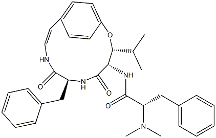 (S)-α-Dimethylamino-N-[(3R,4S,7S)-3-isopropyl-5,8-dioxo-7-benzyl-2-oxa-6,9-diazabicyclo[10.2.2]hexadeca-10,12,14(1),15-tetren-4-yl]benzenepropanamide