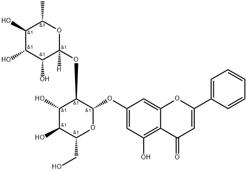 4H-1-Benzopyran-4-one, 7-[[2-O-(6-deoxy-α-L-mannopyranosyl)-β-D-glucopyranosyl]oxy]-5-hydroxy-2-phenyl-